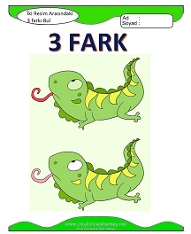 okul öncesi çocuklar için İki Resim Arasındaki Farkı Bul Etkinliği